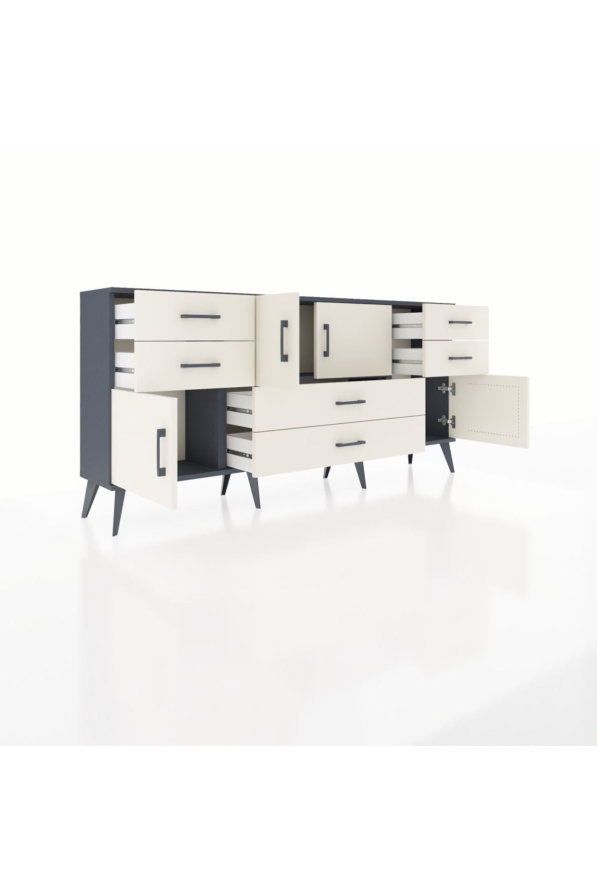 Arges Konsol Tek Raflı 6 Çekmeceli 4 Kapaklı 176x30x83 - S148M005V13A