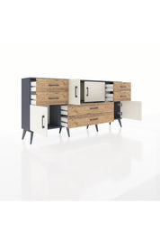 Arges Konsol Tek Raflı 6 Çekmeceli 4 Kapaklı 176x30x83 - S148M005V15A
