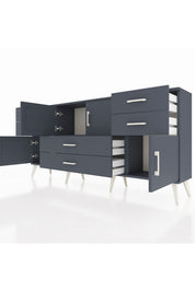 Arges Konsol Tek Raflı 6 Çekmeceli 4 Kapaklı 176x30x83 - S148M005V17A