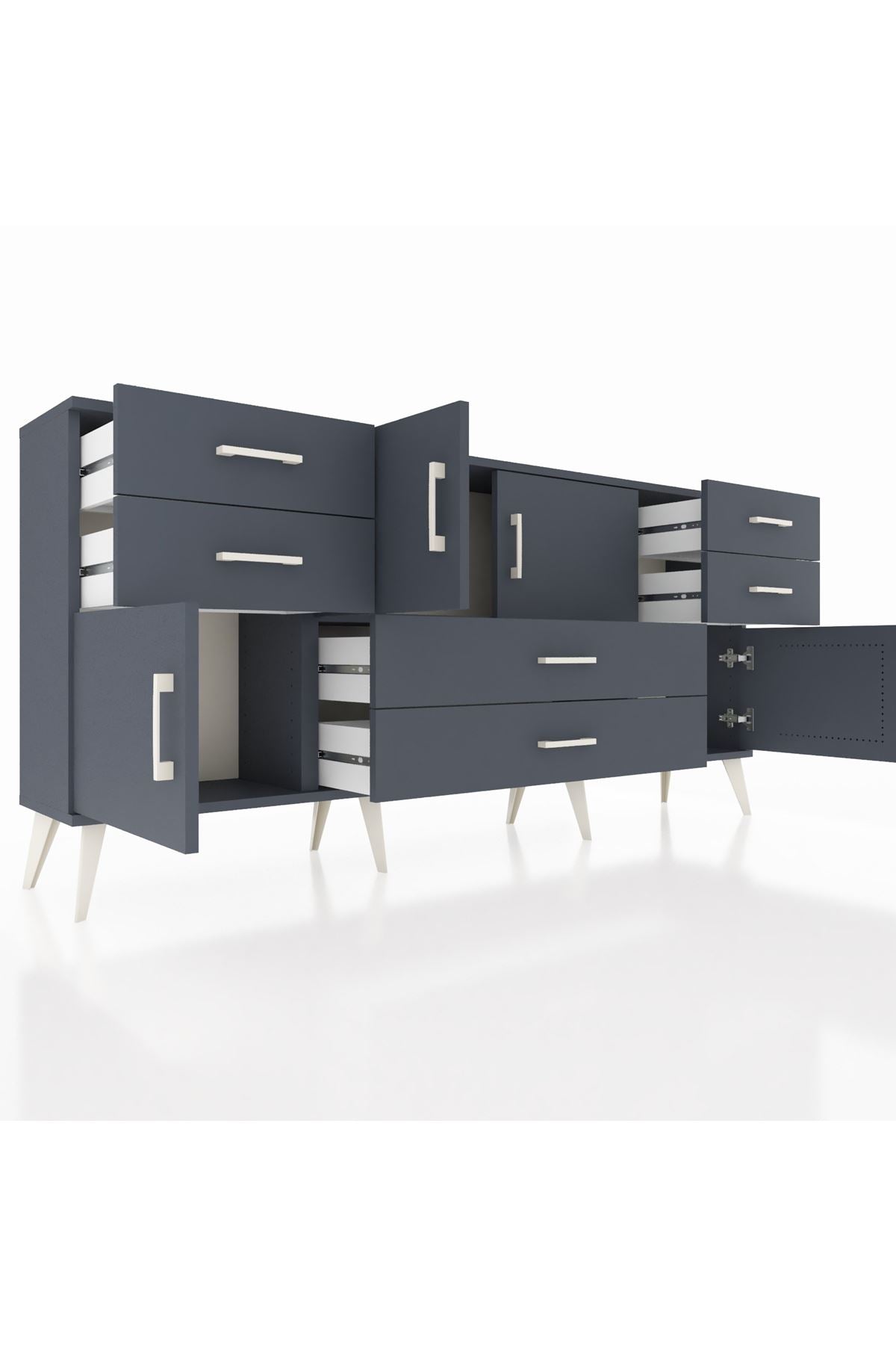 Arges Konsol Tek Raflı 6 Çekmeceli 4 Kapaklı 176x30x83 - S148M005V17A
