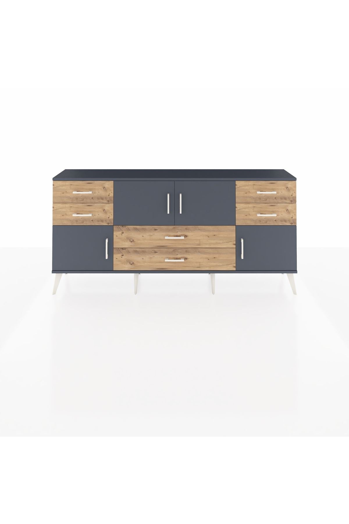 Arges Konsol Tek Raflı 6 Çekmeceli 4 Kapaklı 176x30x83 - S148M005V18A