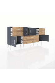 Arges Konsol Tek Raflı 6 Çekmeceli 4 Kapaklı 176x30x83 - S148M005V18A