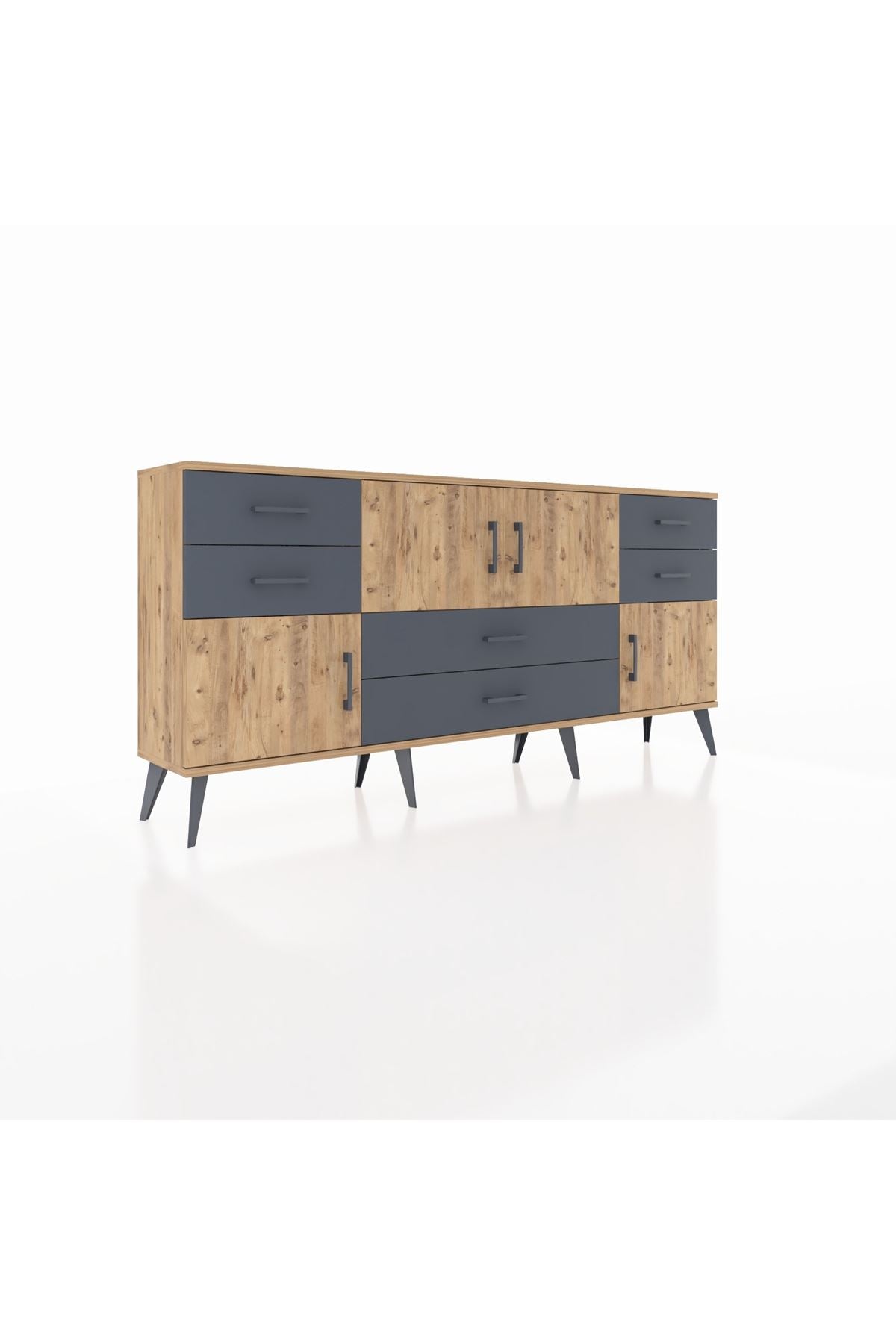 Arges Konsol Tek Raflı 6 Çekmeceli 4 Kapaklı 176x30x83 - S148M005V20A