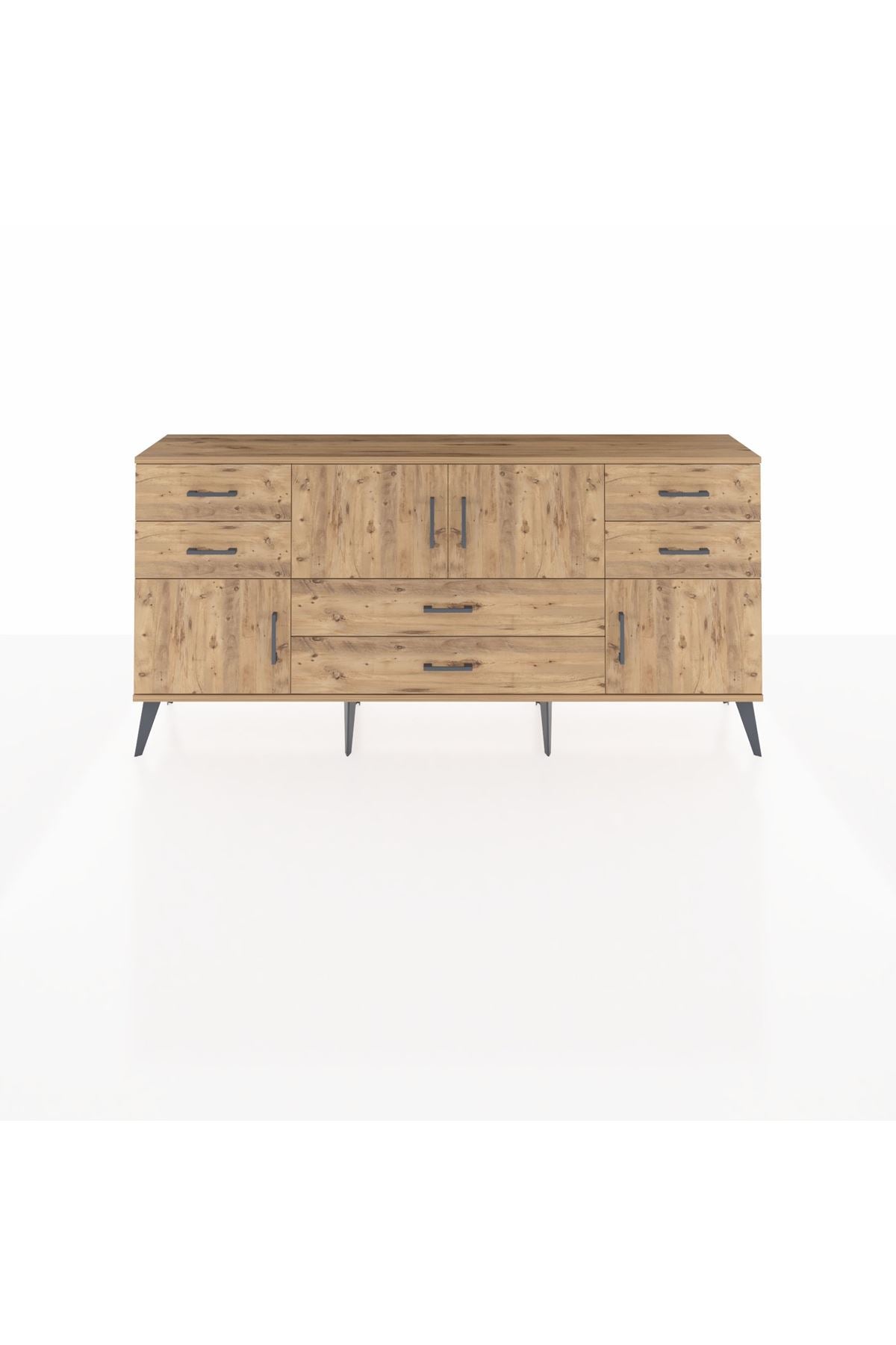 Arges Konsol Tek Raflı 6 Çekmeceli 4 Kapaklı 176x30x83 - S148M005V21A