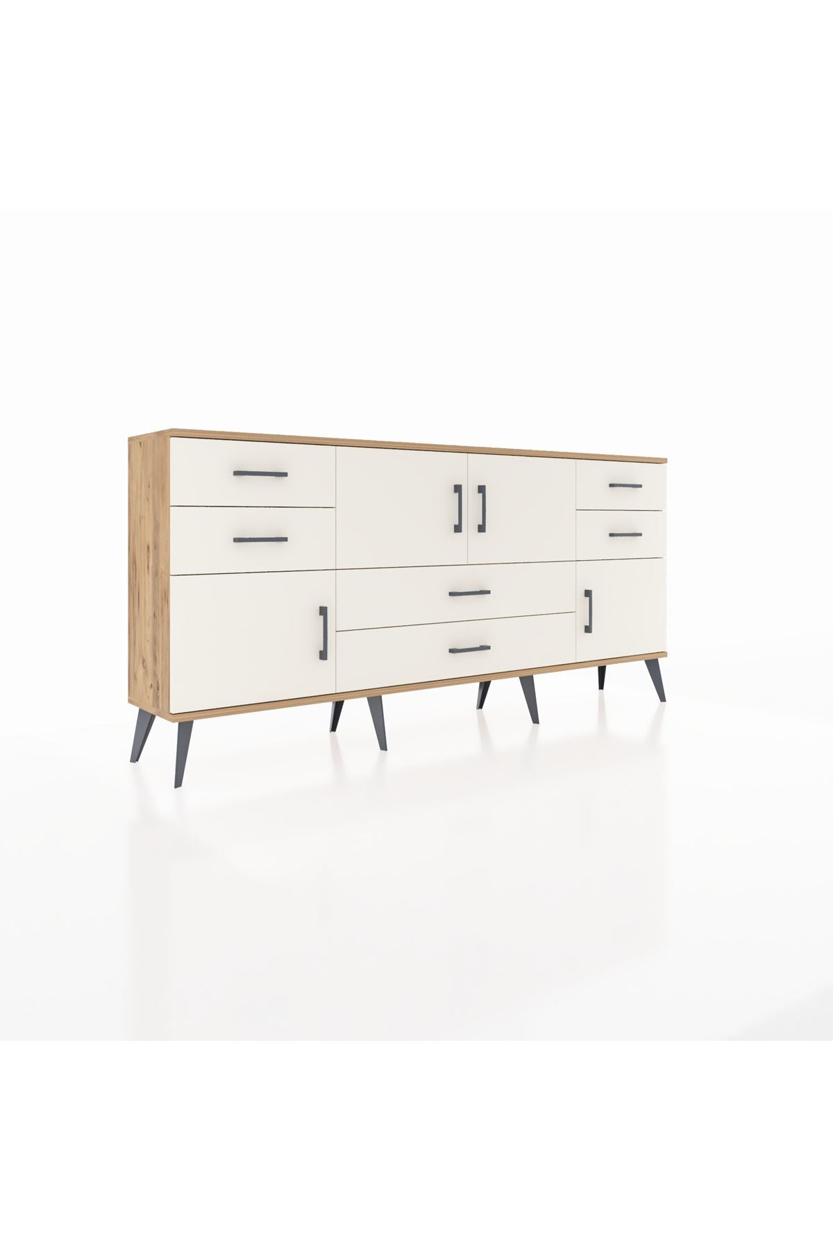 Arges Konsol Tek Raflı 6 Çekmeceli 4 Kapaklı 176x30x83 - S148M005V22A