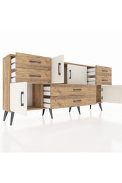 Arges Konsol Tek Raflı 6 Çekmeceli 4 Kapaklı 176x30x83 - S148M005V24A