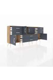 Arges Konsol Tek Raflı 6 Çekmeceli 4 Kapaklı 176x30x83 - S148M005V26A