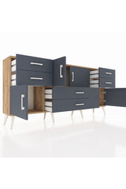 Arges Konsol Tek Raflı 6 Çekmeceli 4 Kapaklı 176x30x83 - S148M005V26A