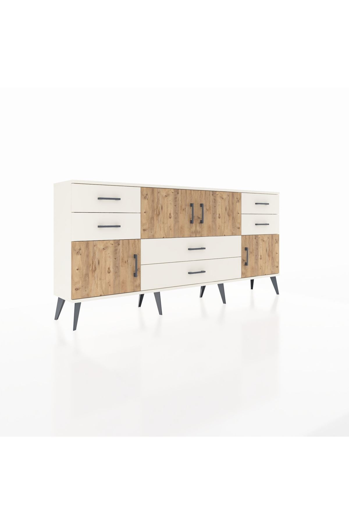 Arges Konsol 3 Raflı 6 Çekmeceli 4 Kapaklı 176x30x83 - S148M006V01A