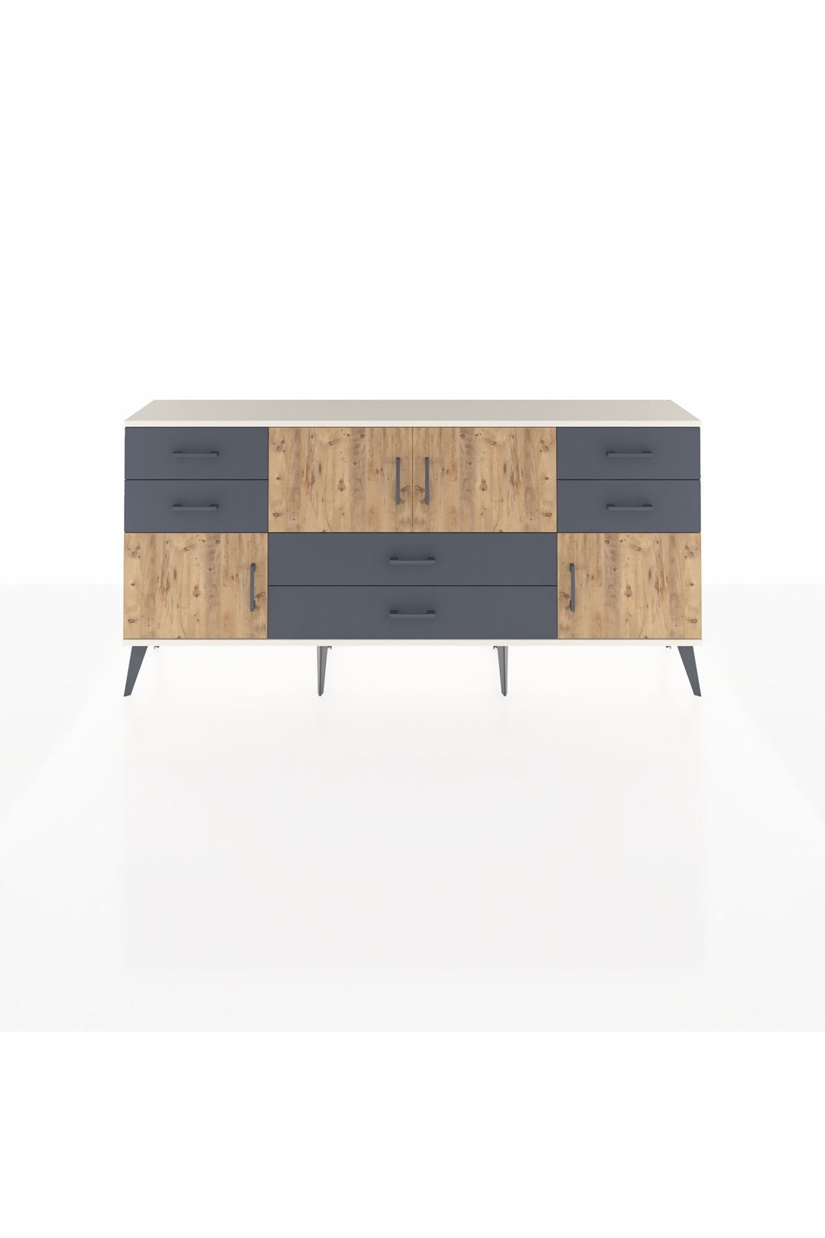 Arges Konsol 3 Raflı 6 Çekmeceli 4 Kapaklı 176x30x83 - S148M006V02A