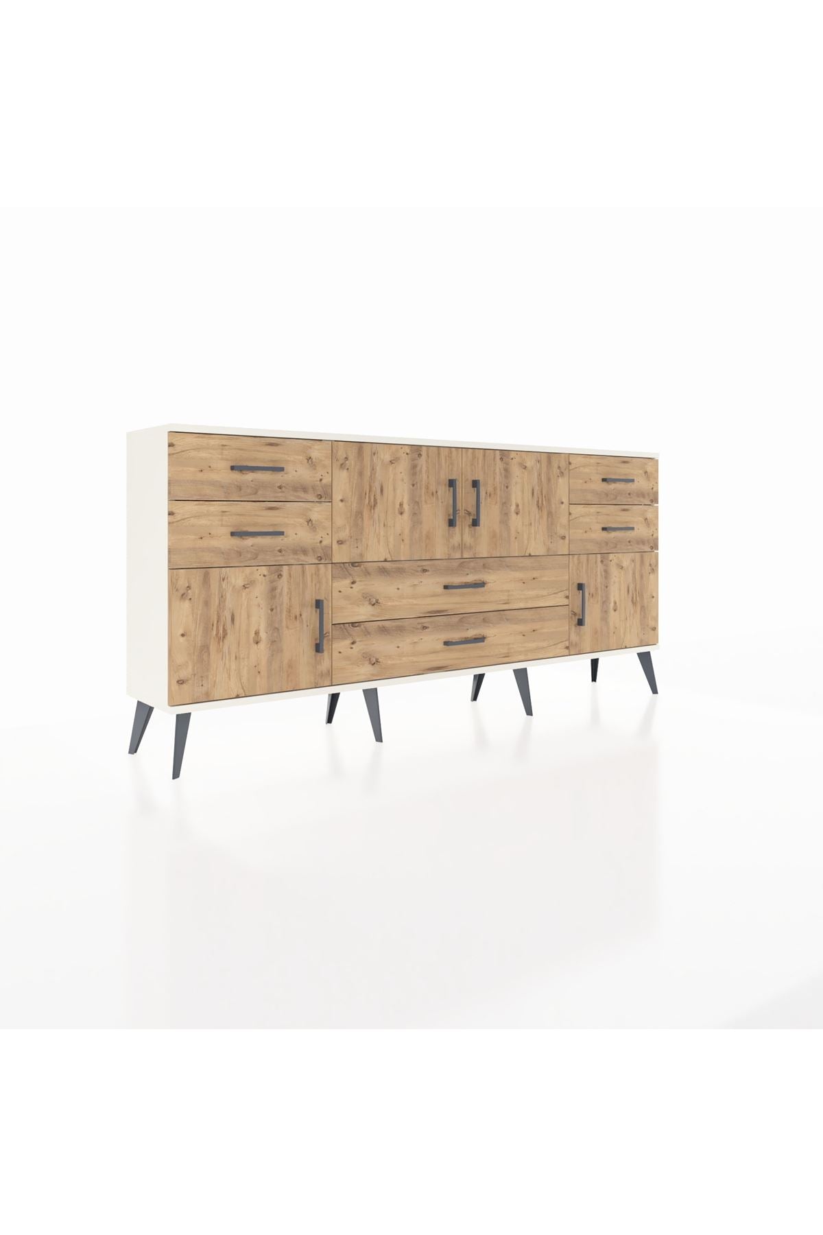 Arges Konsol 3 Raflı 6 Çekmeceli 4 Kapaklı 176x30x83 - S148M006V03A