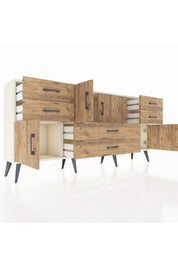 Arges Konsol 3 Raflı 6 Çekmeceli 4 Kapaklı 176x30x83 - S148M006V03A