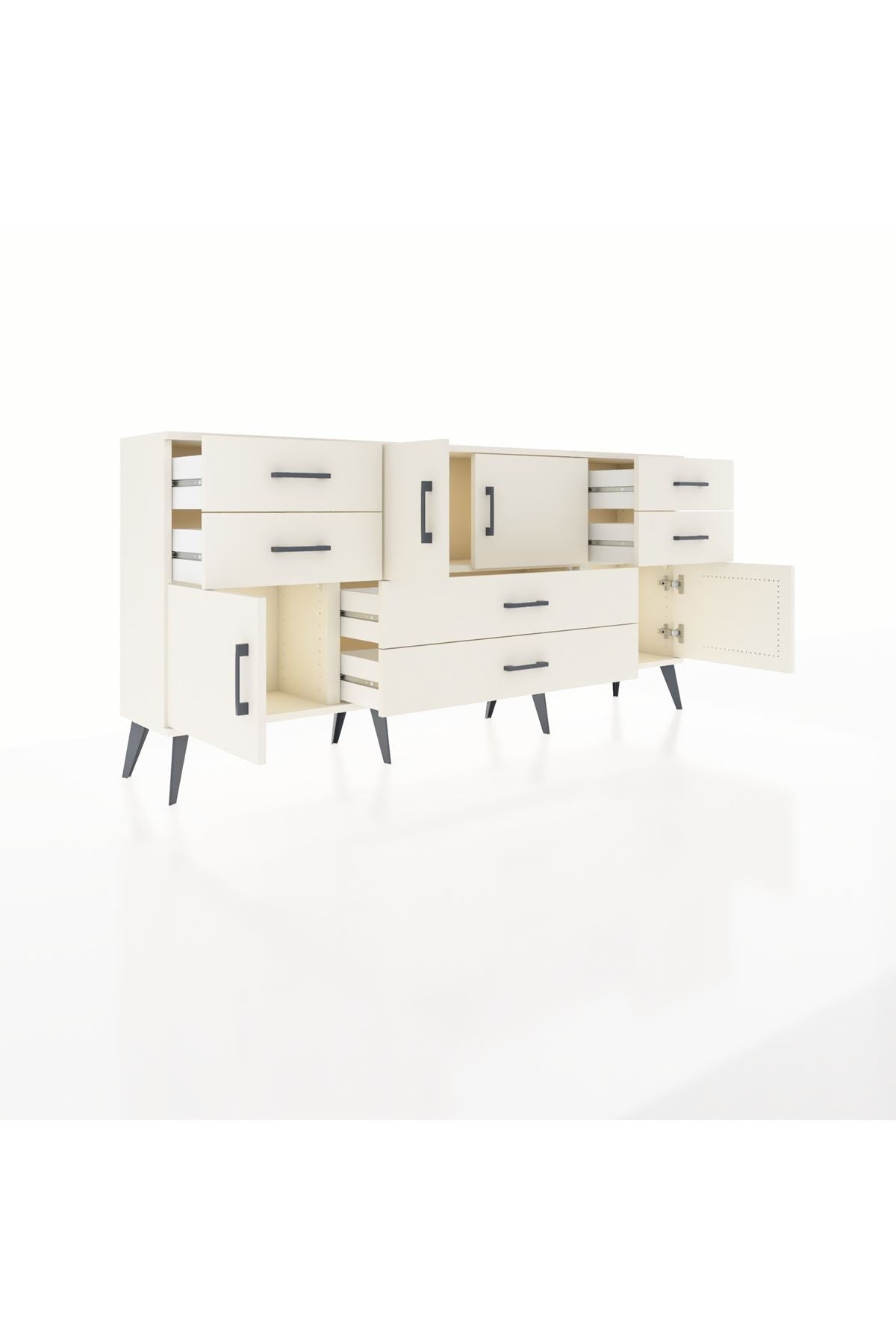 Arges Konsol 3 Raflı 6 Çekmeceli 4 Kapaklı 176x30x83 - S148M006V04A