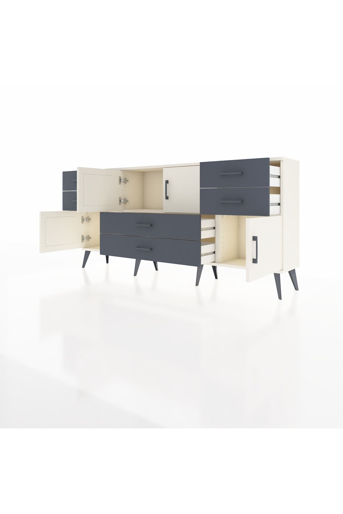 Arges Konsol 3 Raflı 6 Çekmeceli 4 Kapaklı 176x30x83 - S148M006V05A