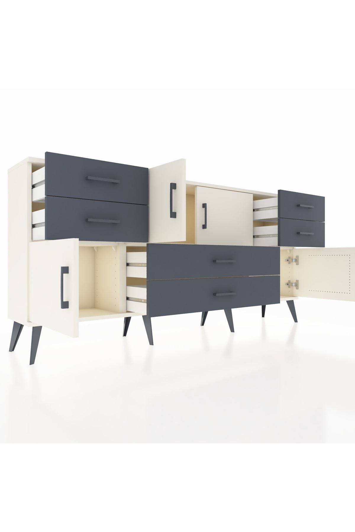 Arges Konsol 3 Raflı 6 Çekmeceli 4 Kapaklı 176x30x83 - S148M006V05A