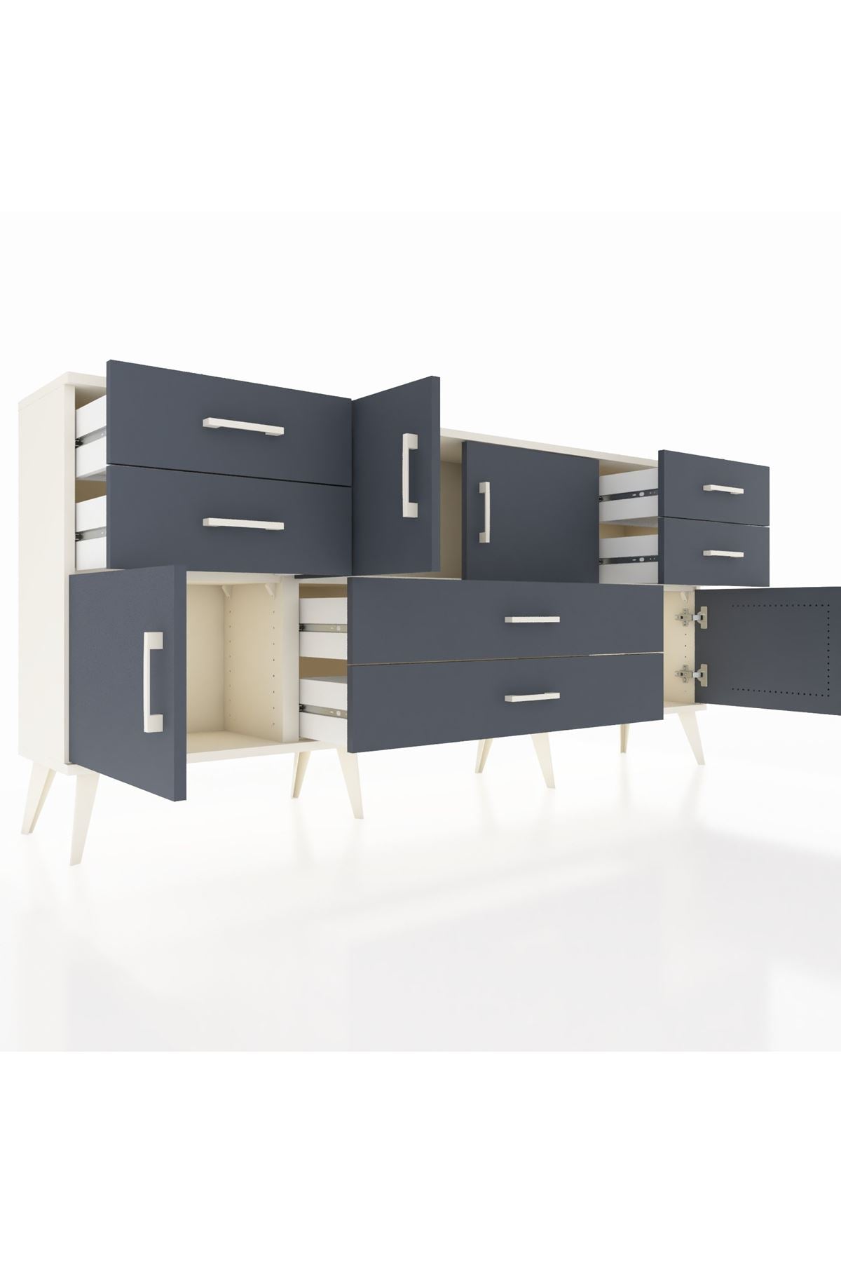 Arges Konsol 3 Raflı 6 Çekmeceli 4 Kapaklı 176x30x83 - S148M006V08A
