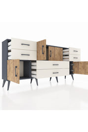 Arges Konsol 3 Raflı 6 Çekmeceli 4 Kapaklı 176x30x83 - S148M006V10A