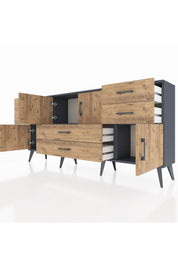 Arges Konsol 3 Raflı 6 Çekmeceli 4 Kapaklı 176x30x83 - S148M006V12A