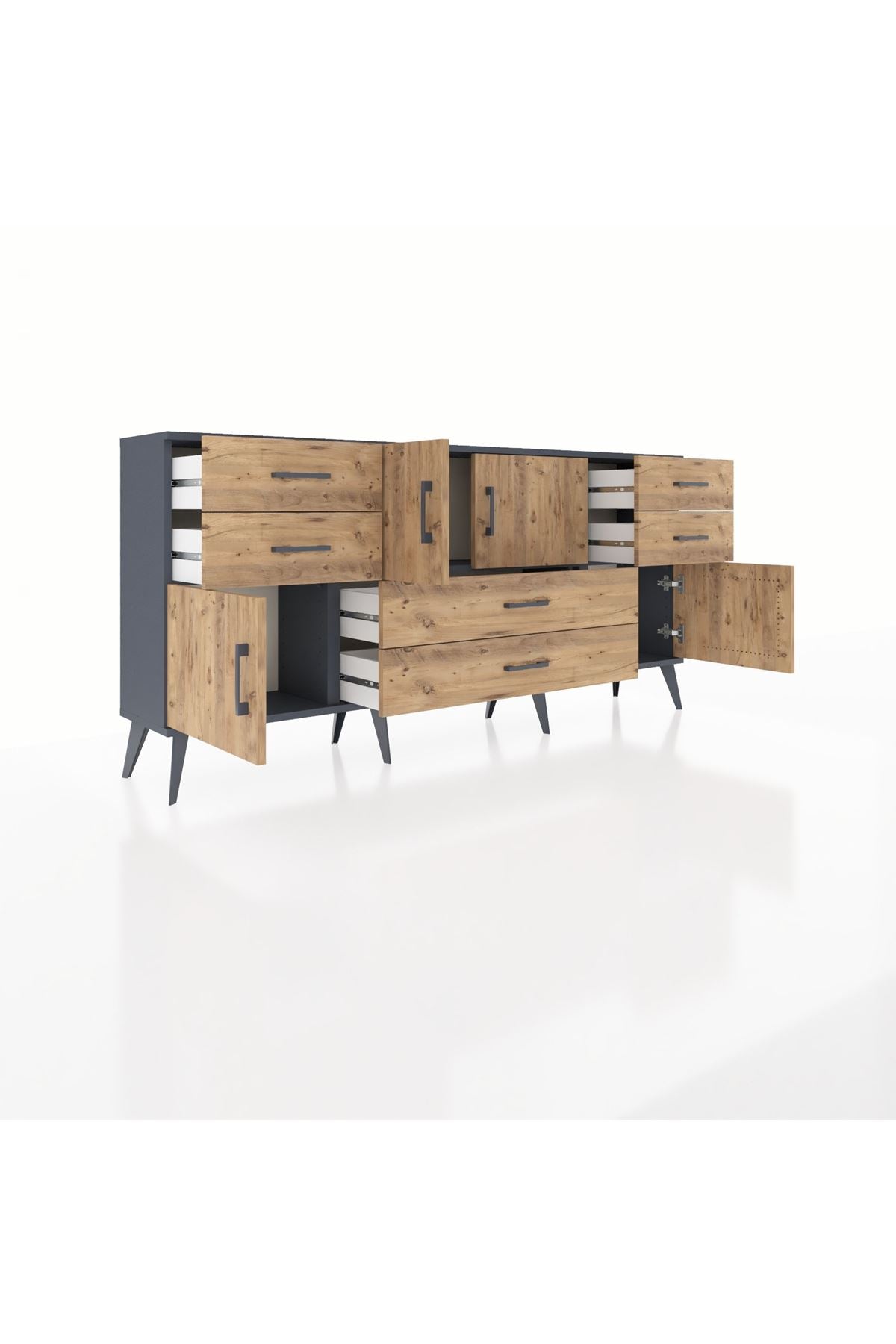 Arges Konsol 3 Raflı 6 Çekmeceli 4 Kapaklı 176x30x83 - S148M006V12A