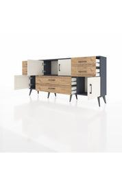 Arges Konsol 3 Raflı 6 Çekmeceli 4 Kapaklı 176x30x83 - S148M006V15A