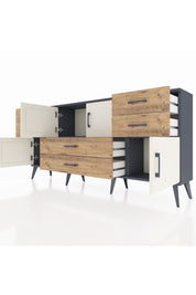 Arges Konsol 3 Raflı 6 Çekmeceli 4 Kapaklı 176x30x83 - S148M006V15A