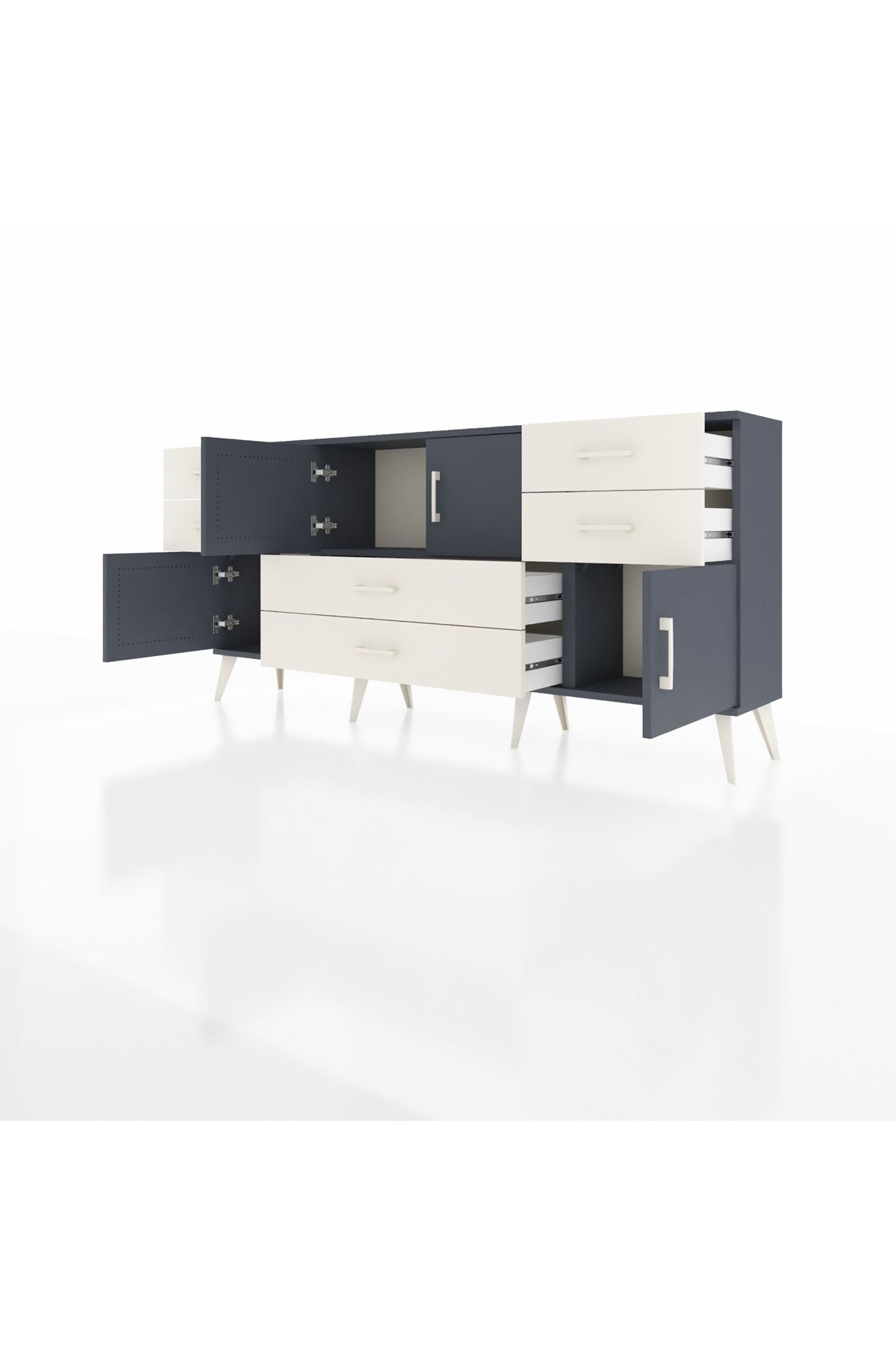 Arges Konsol 3 Raflı 6 Çekmeceli 4 Kapaklı 176x30x83 - S148M006V16A