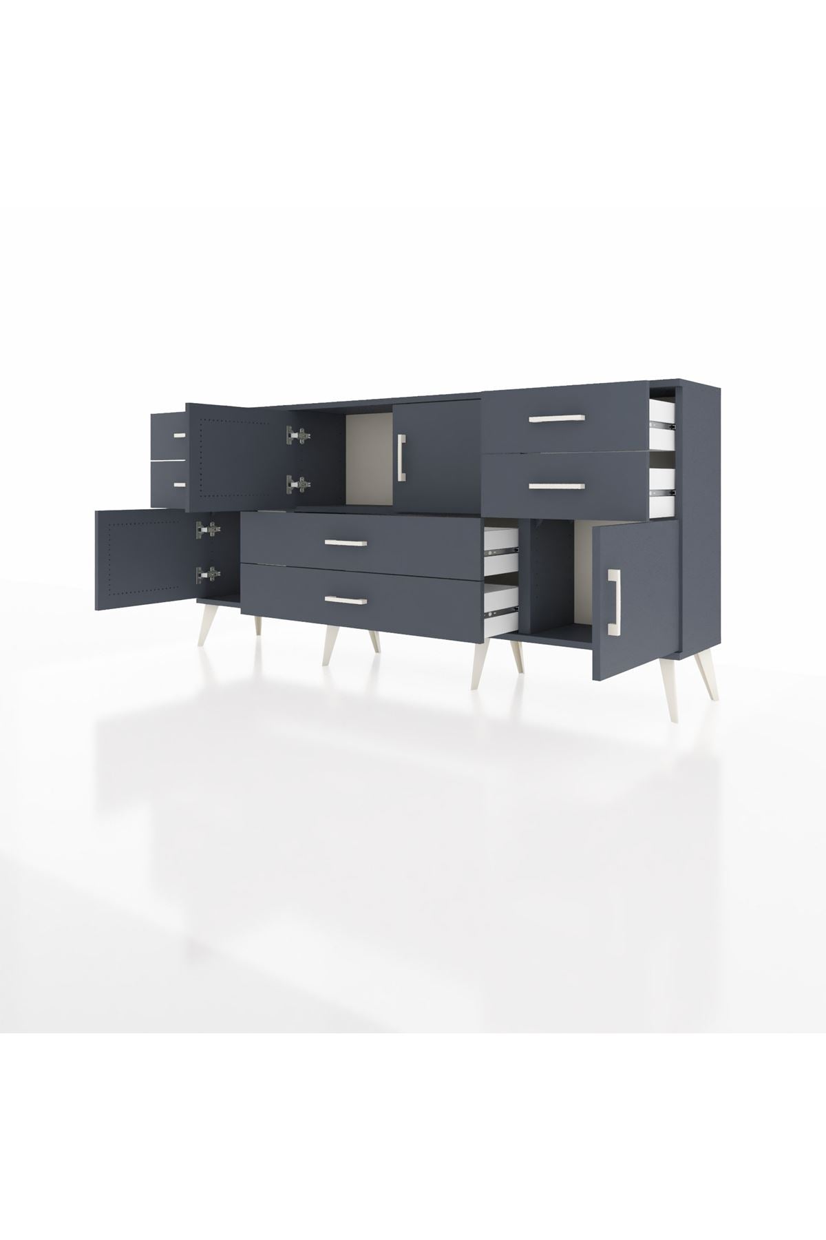 Arges Konsol 3 Raflı 6 Çekmeceli 4 Kapaklı 176x30x83 - S148M006V17A