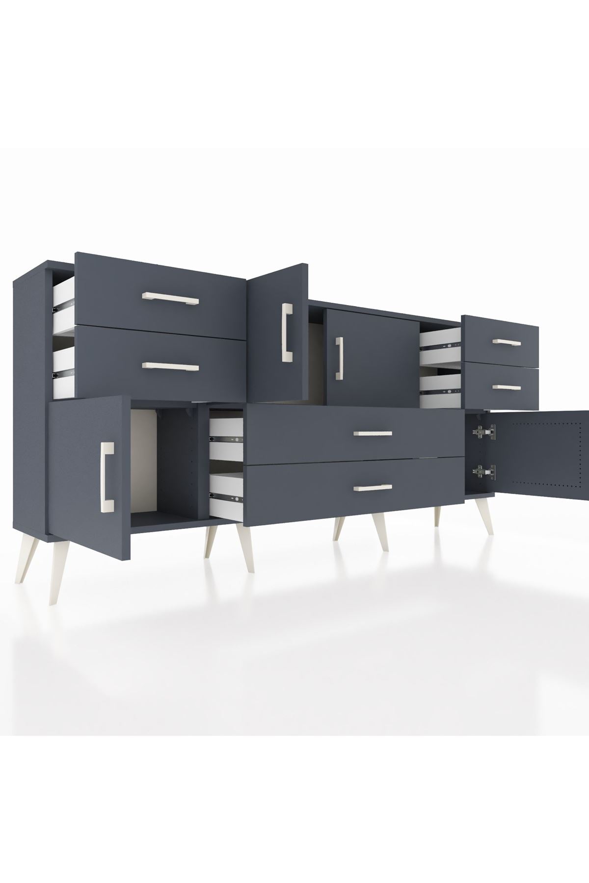 Arges Konsol 3 Raflı 6 Çekmeceli 4 Kapaklı 176x30x83 - S148M006V17A