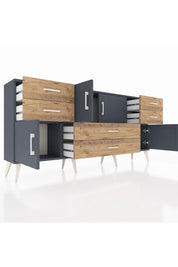 Arges Konsol 3 Raflı 6 Çekmeceli 4 Kapaklı 176x30x83 - S148M006V18A