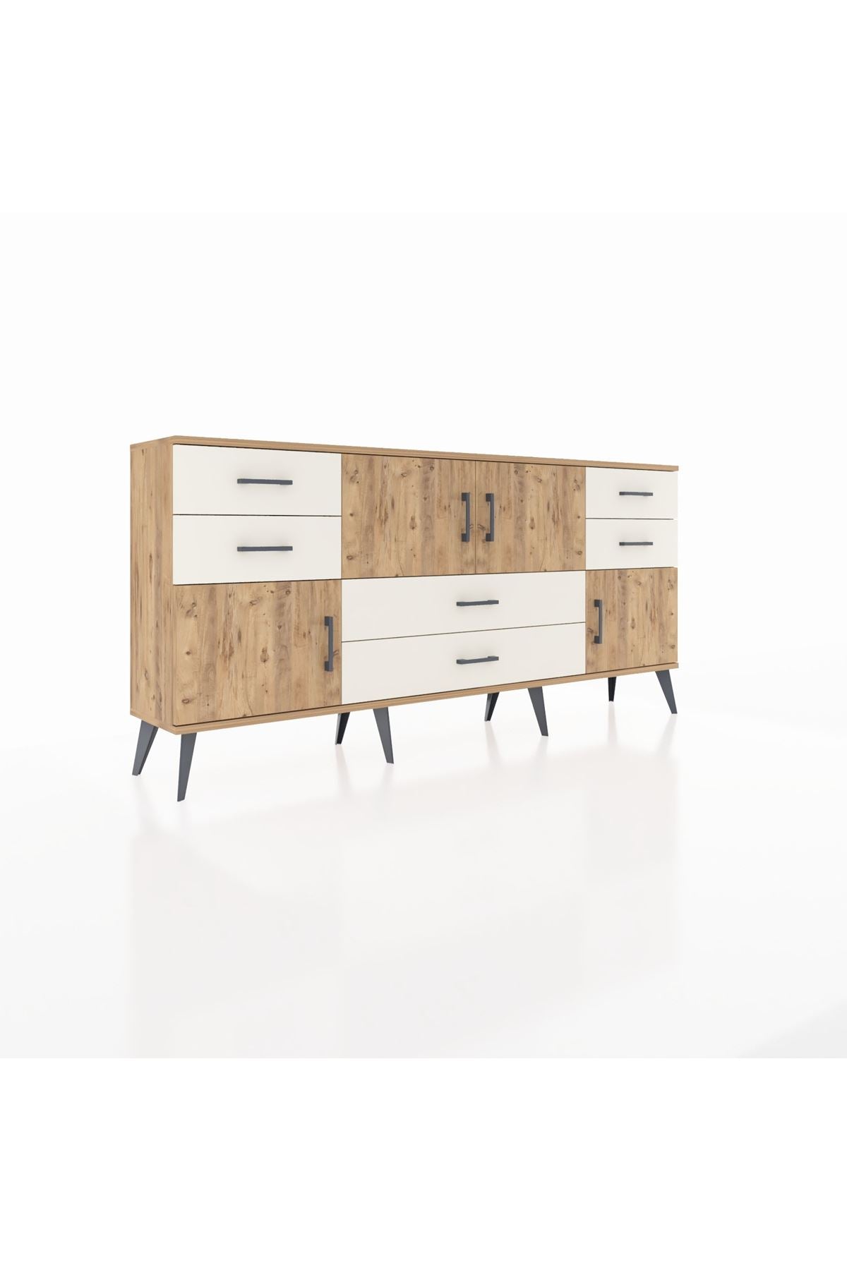 Arges Konsol 3 Raflı 6 Çekmeceli 4 Kapaklı 176x30x83 - S148M006V19A