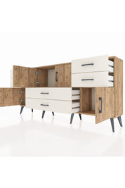 Arges Konsol 3 Raflı 6 Çekmeceli 4 Kapaklı 176x30x83 - S148M006V19A
