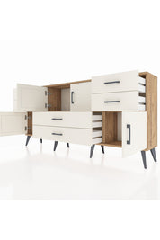 Arges Konsol 3 Raflı 6 Çekmeceli 4 Kapaklı 176x30x83 - S148M006V22A