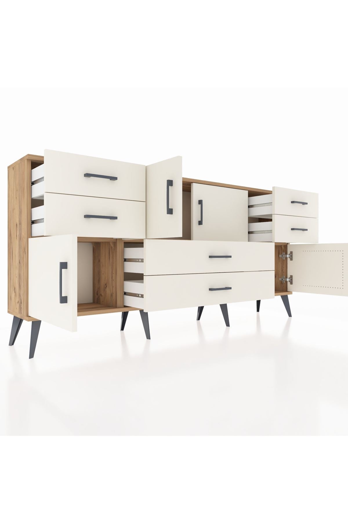Arges Konsol 3 Raflı 6 Çekmeceli 4 Kapaklı 176x30x83 - S148M006V22A