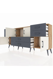 Arges Konsol 3 Raflı 6 Çekmeceli 4 Kapaklı 176x30x83 - S148M006V23A