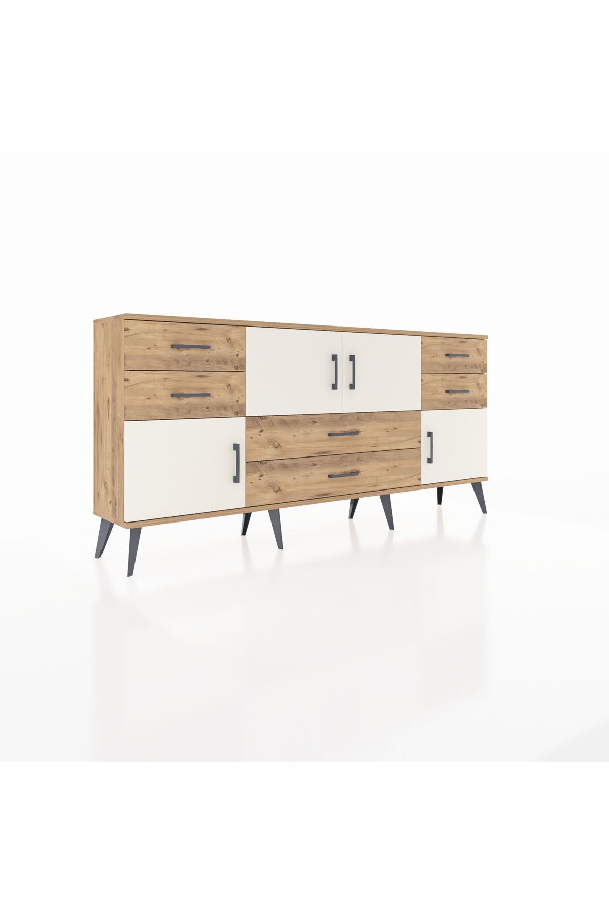 Arges Konsol 3 Raflı 6 Çekmeceli 4 Kapaklı 176x30x83 - S148M006V24A