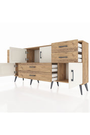 Arges Konsol 3 Raflı 6 Çekmeceli 4 Kapaklı 176x30x83 - S148M006V24A