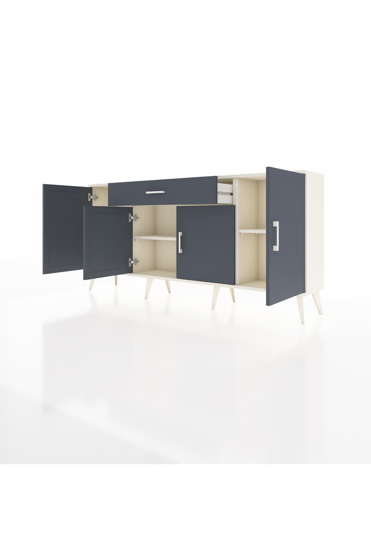 Arges Konsol 3 Raflı Tek Çekmeceli 4 Kapaklı 176x30x83 - S148M007V08A