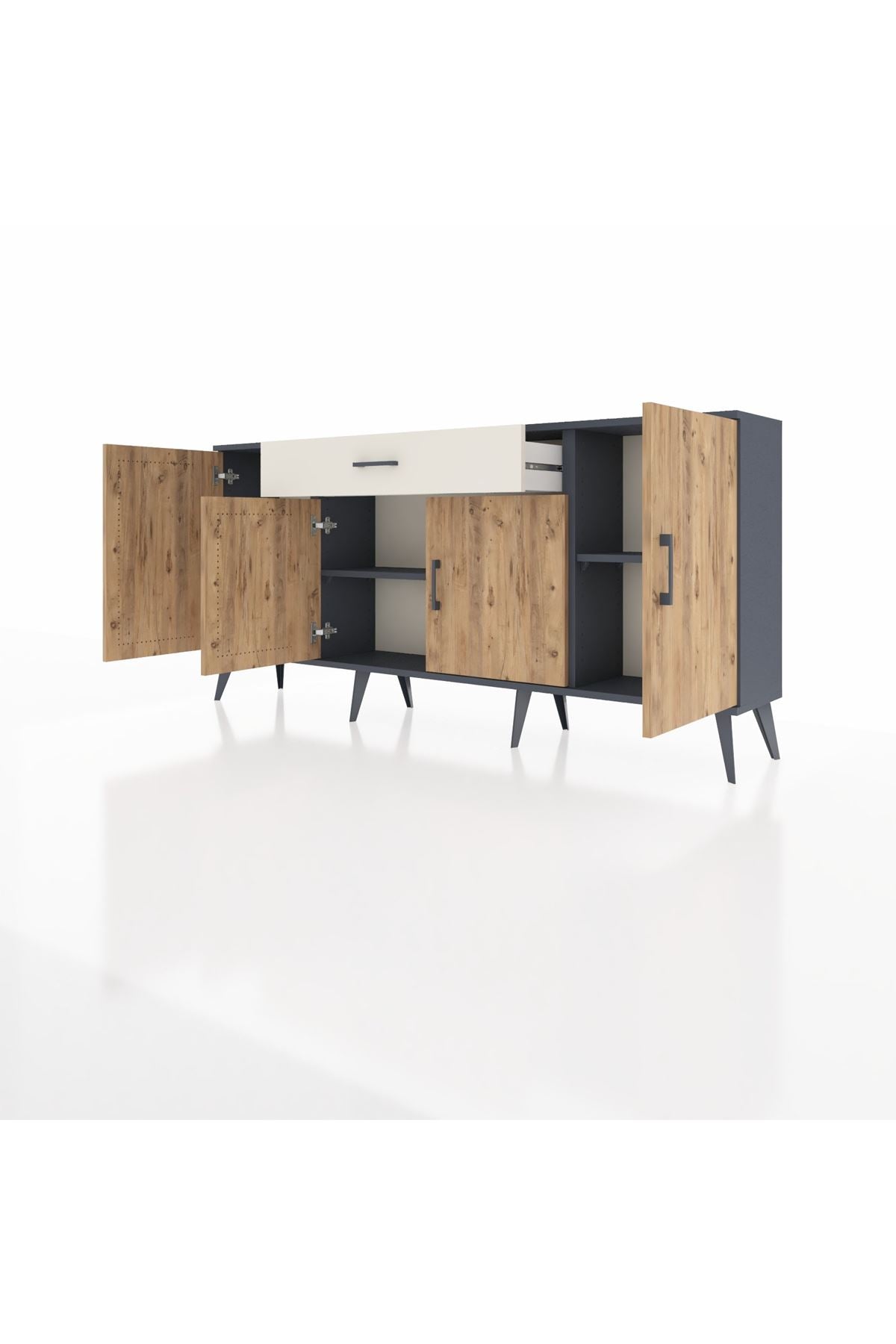 Arges Konsol 3 Raflı Tek Çekmeceli 4 Kapaklı 176x30x83 - S148M007V10A
