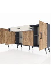 Arges Konsol 3 Raflı Tek Çekmeceli 4 Kapaklı 176x30x83 - S148M007V10A