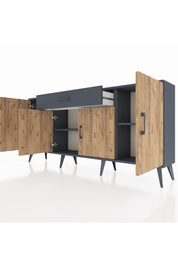 Arges Konsol 3 Raflı Tek Çekmeceli 4 Kapaklı 176x30x83 - S148M007V11A