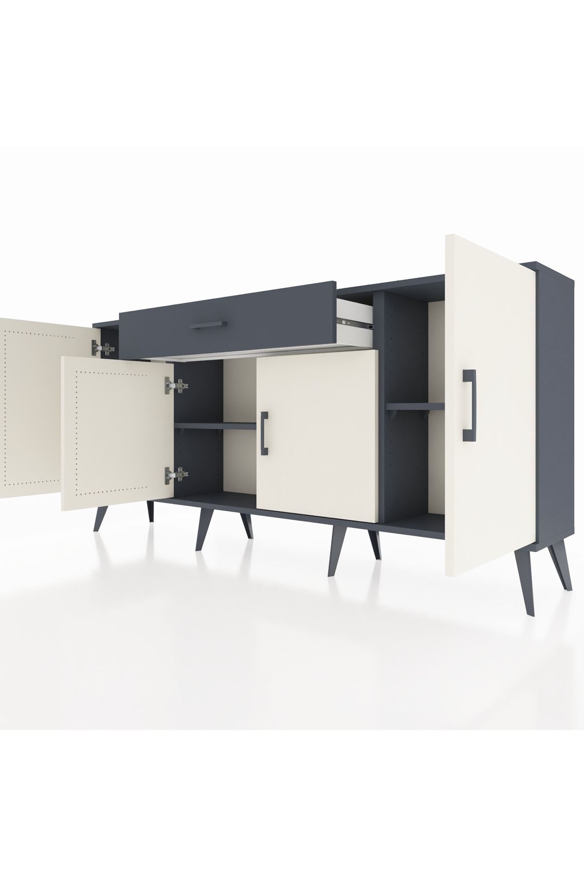 Arges Konsol 3 Raflı Tek Çekmeceli 4 Kapaklı 176x30x83 - S148M007V14A