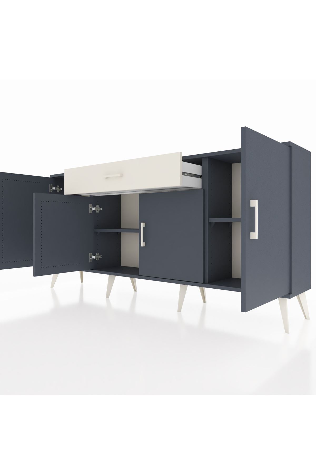 Arges Konsol 3 Raflı Tek Çekmeceli 4 Kapaklı 176x30x83 - S148M007V16A