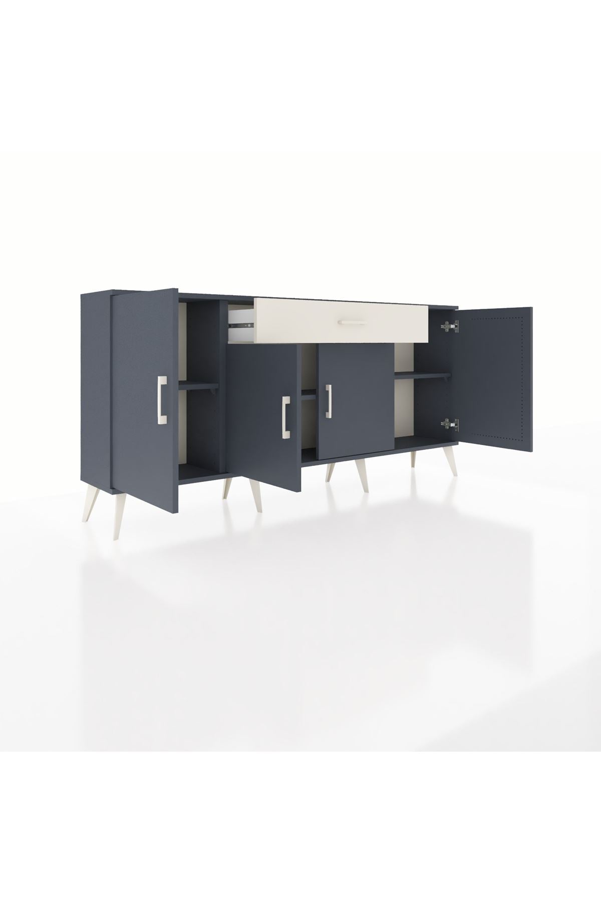 Arges Konsol 3 Raflı Tek Çekmeceli 4 Kapaklı 176x30x83 - S148M007V16A