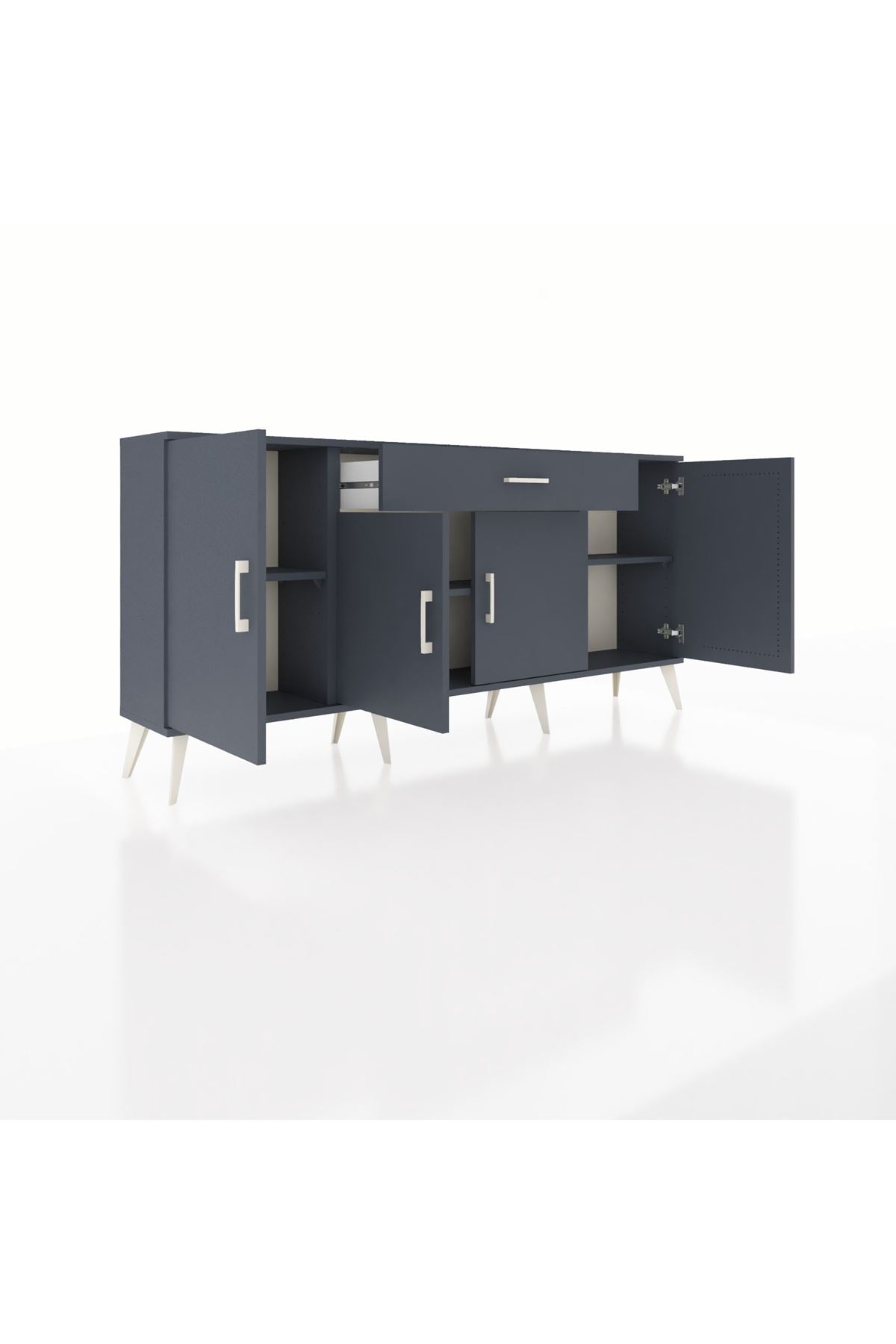 Arges Konsol 3 Raflı Tek Çekmeceli 4 Kapaklı 176x30x83 - S148M007V17A