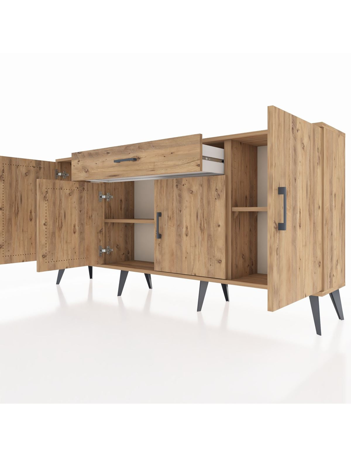 Arges Konsol 3 Raflı Tek Çekmeceli 4 Kapaklı 176x30x83 - S148M007V21A
