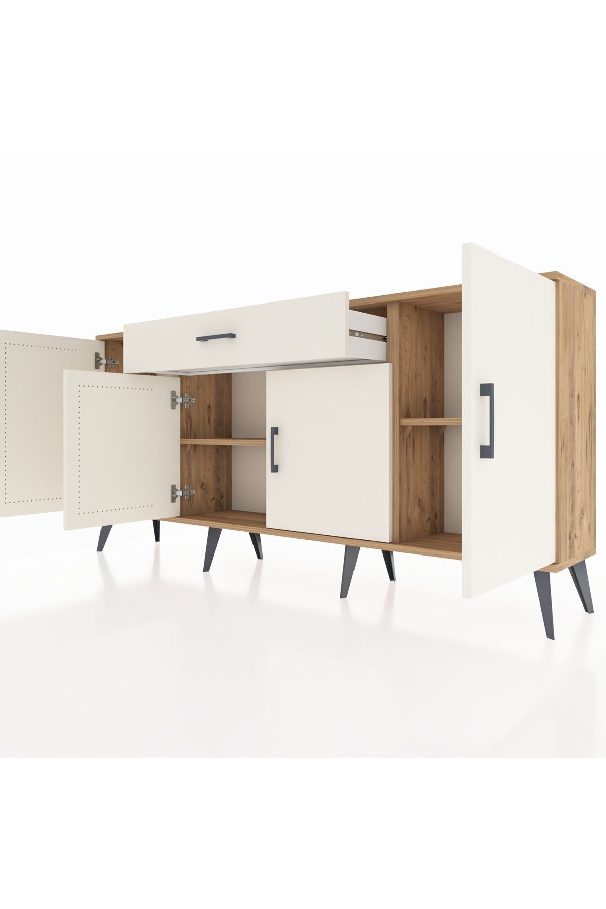 Arges Konsol 3 Raflı Tek Çekmeceli 4 Kapaklı 176x30x83 - S148M007V22A