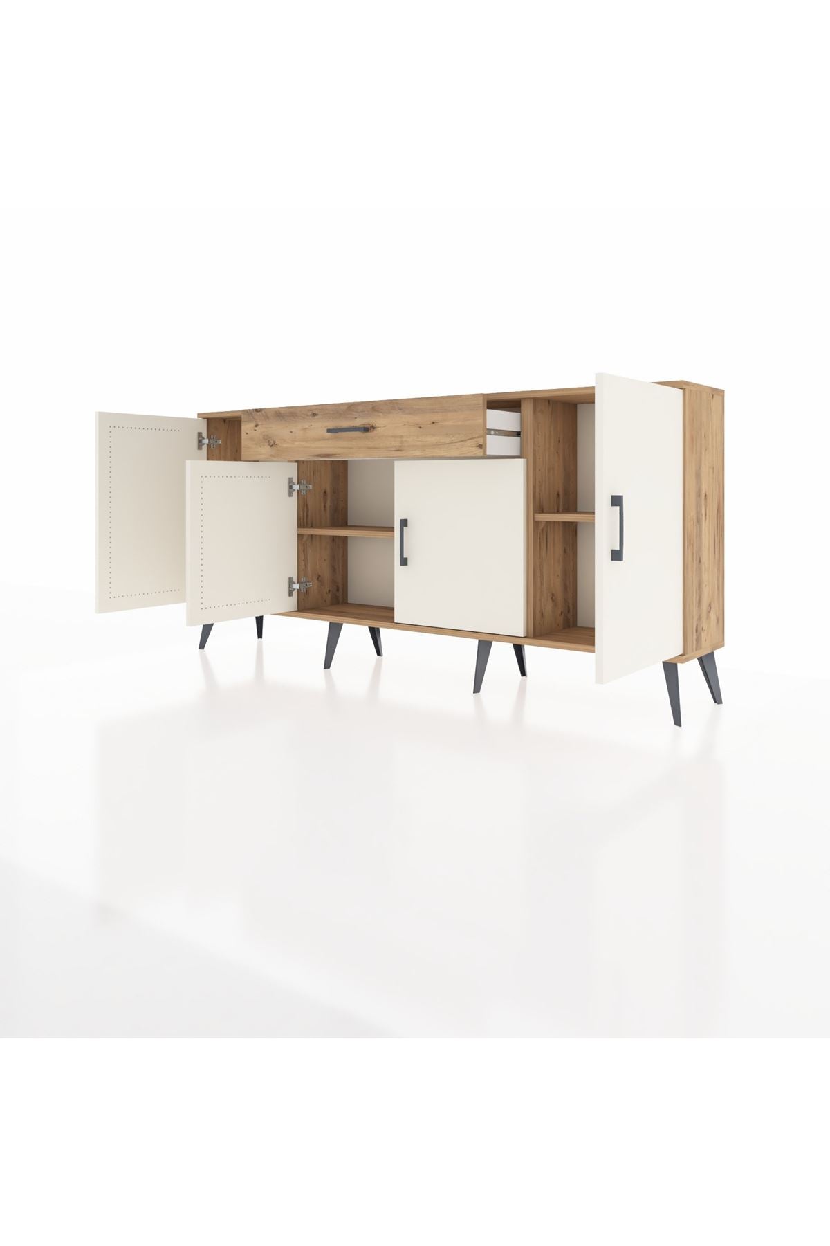 Arges Konsol 3 Raflı Tek Çekmeceli 4 Kapaklı 176x30x83 - S148M007V24A