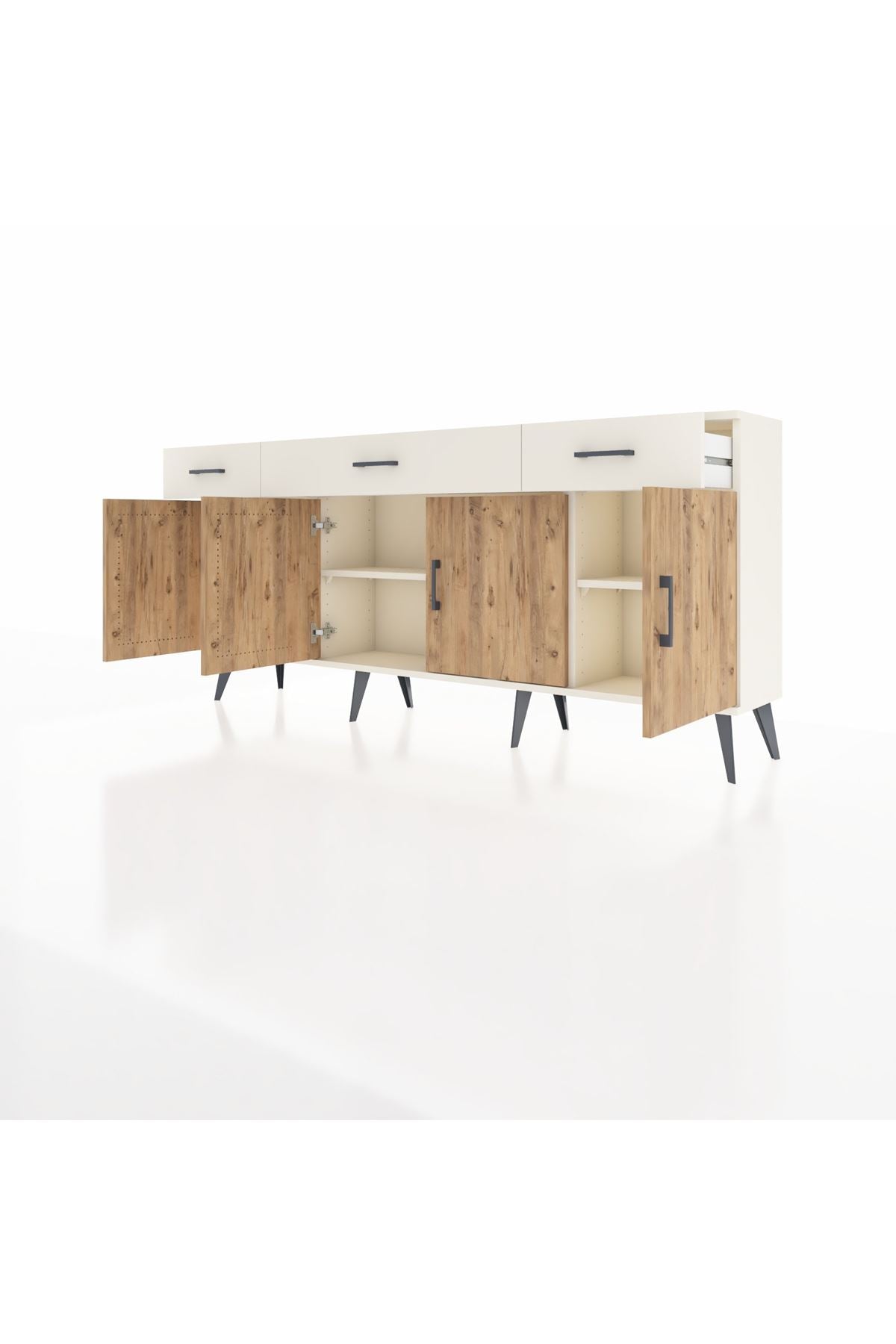 Arges Konsol 3 Raflı 3 Çekmeceli 4 Kapaklı 176x30x83 - S148M008V01A