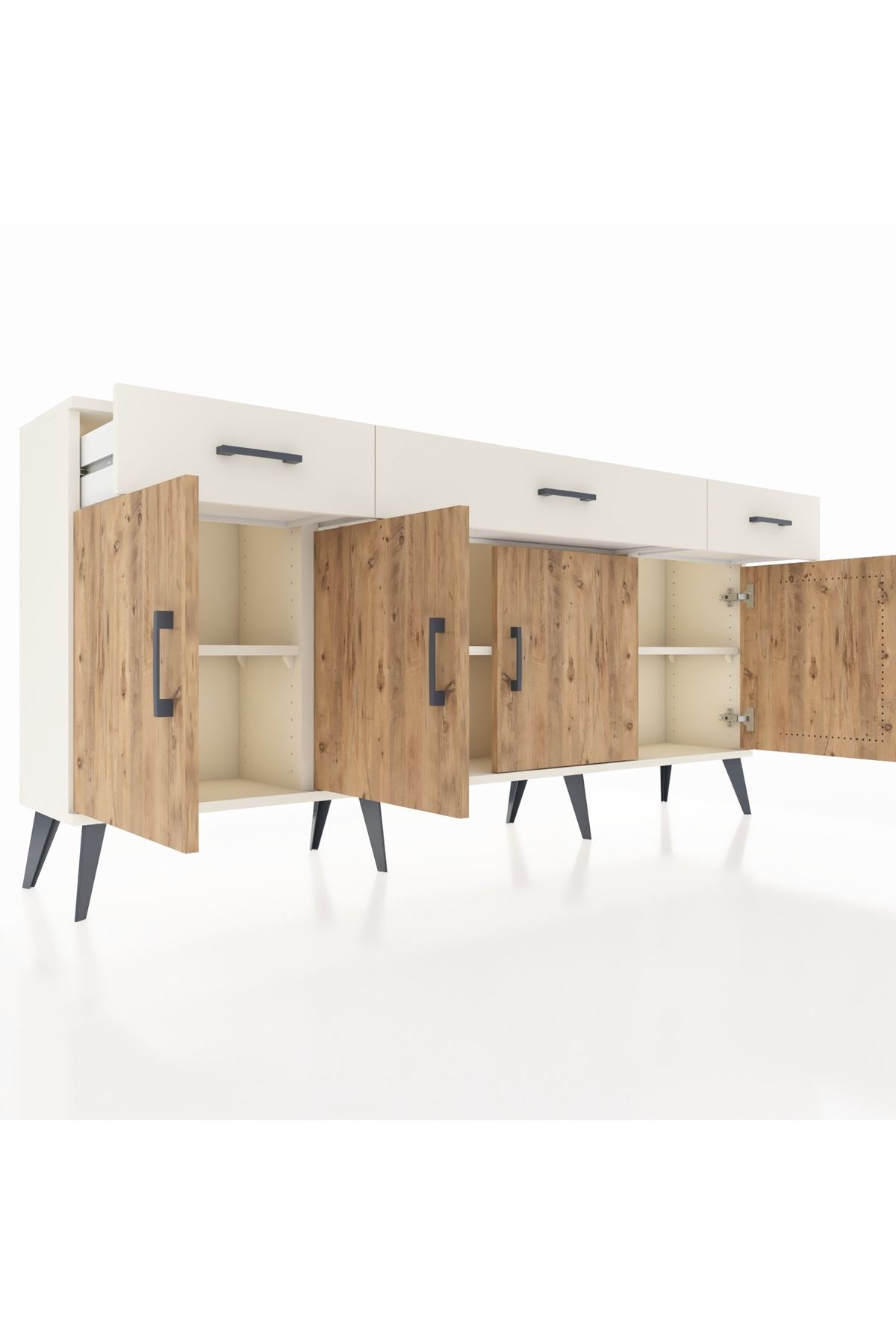 Arges Konsol 3 Raflı 3 Çekmeceli 4 Kapaklı 176x30x83 - S148M008V01A