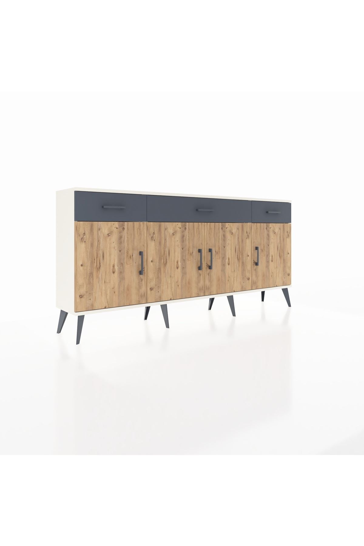 Arges Konsol 3 Raflı 3 Çekmeceli 4 Kapaklı 176x30x83 - S148M008V02A